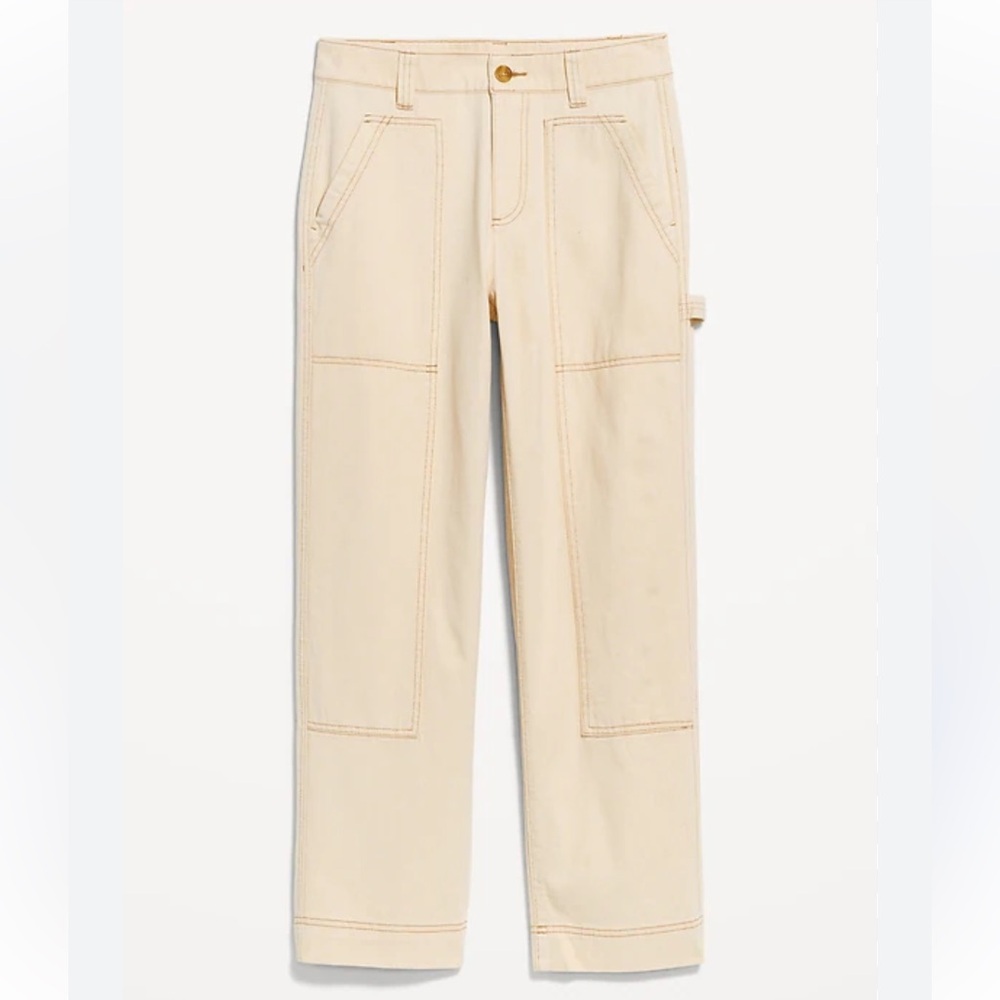 Old Navy High Rise Straight Utility Pants — Beige/Tan — Size 6 or 8